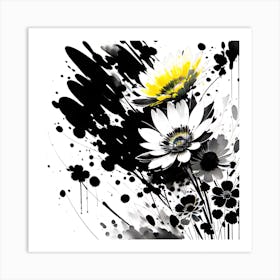 Black And White Flowers 2 Art Print