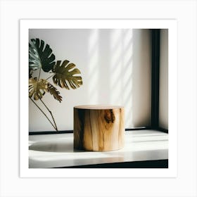 Tree Stump On A Window Sill Art Print