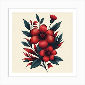 Red Flowers Art Print