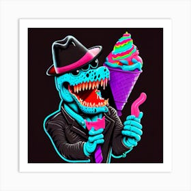 Dinosaur Ice Cream Art Print