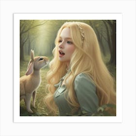 Marion And Rabbit Art Print