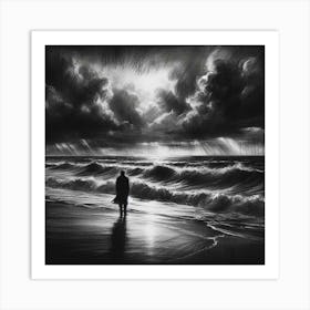 Storm On The Beach 1 Art Print