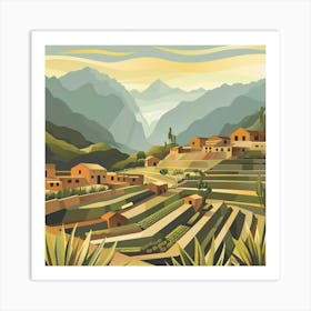 Village In The Mountains 1 Art Print