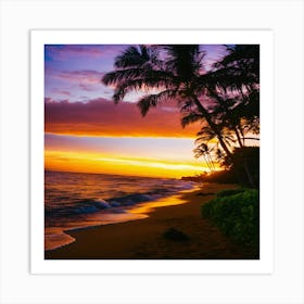 Sunset On The Beach 14 Art Print