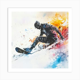 Snowboarder Painting Art Print