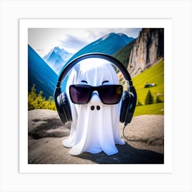 Ghost Listening To Music 1 Art Print