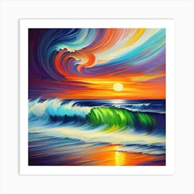 Abstract Painting With Sea Colors 6 Art Print