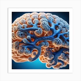 Brain In Blue Art Print