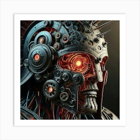 Cyborg Skull Art Print