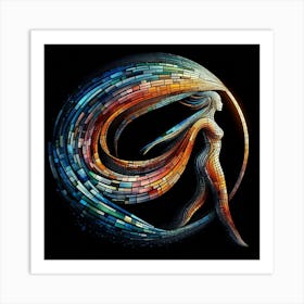 Woman In A Circle Art Print