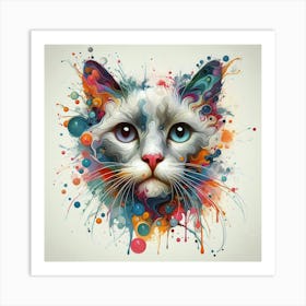 Colorful Cat 6 Art Print