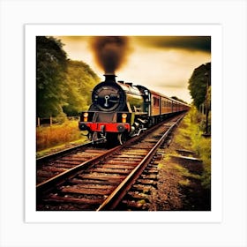 Transportation Railway Transport Rail Track Chemin De Fer Train Britain Signal Yellow Red (1) Art Print