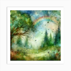 Rainbow Forest Art Print