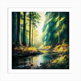 River In The Woods 4 Art Print