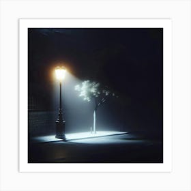 Street Lamp At Night Art Print