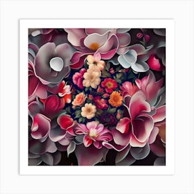 Abstract Flowers 1 Art Print