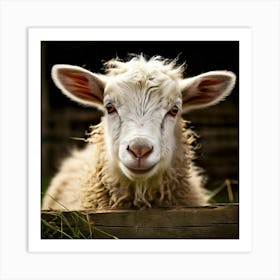 Sheep On A Fence Art Print