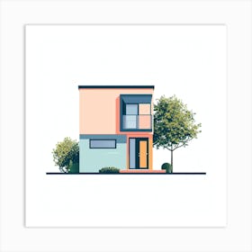 Modern House Vector Illustration 8 Art Print