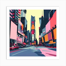 Times Square Minimal Art Print