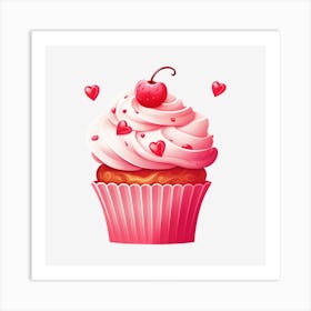 Cupcake With Cherry 12 Art Print