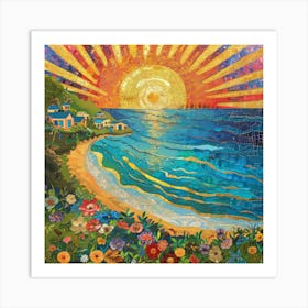 Sunset On The Beach 12 Art Print