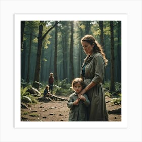 Woman In The Woods Art Print