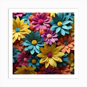 Colorful Flowers 32 Art Print