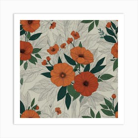 Orange Flowers Art Print