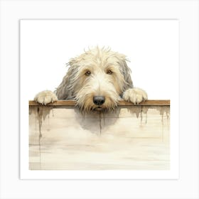 Dog On A Sign 1 Art Print