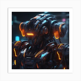 Futuristic Robot 79 Art Print