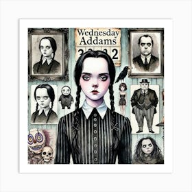 Wednesday Addams portrait Art Print