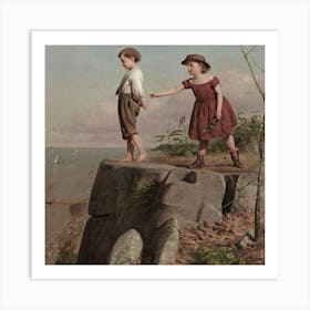 'The Little Boy On The Cliff' Art Print