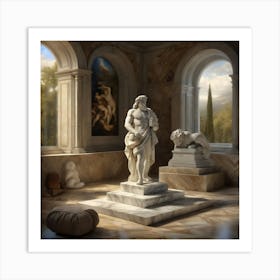 Room With Statues 1 Art Print