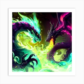 Dragons Fighting 2 Art Print