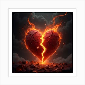 Smouldering heart , broken but a burning hope lingers Art Print