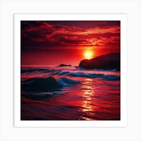 Sunset Over The Ocean 168 Art Print