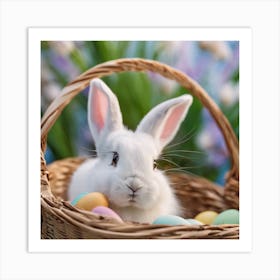 Easter Bunny In Basket 7 Art Print