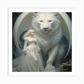 White Lion Art Print