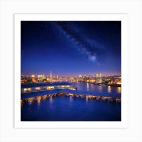 London Skyline At Night Art Print