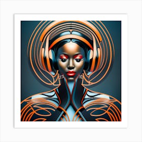 Dj Woman With Headphones 1 Art Print