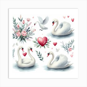 Swans 16 Art Print