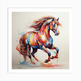 Colorful Horse 3 Art Print