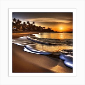 Sunset On The Beach 801 Art Print