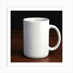 Mock Up Mug Blank Plain White Ceramic Customizable Unadorned Empty Clean Simple Minimal (1) Art Print