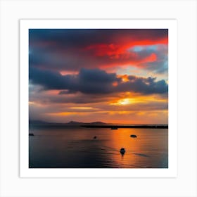 Sunset Over The Sea 2 Art Print