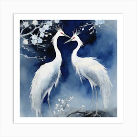 Two Cranes 1 Art Print