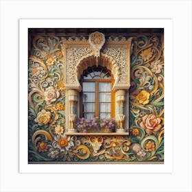 Window With Flowers 7 Art Print