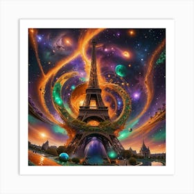 Alien wormhole hits Eiffel Tower Art Print