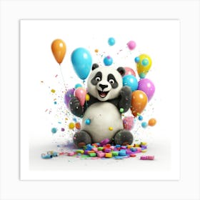 Birthday Panda 3 Art Print