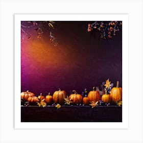 A Vibrant Digital Painting Of A Thanksgiving Themed Gradient Splash Radiating From A Corner On A Da (3) 1 Art Print